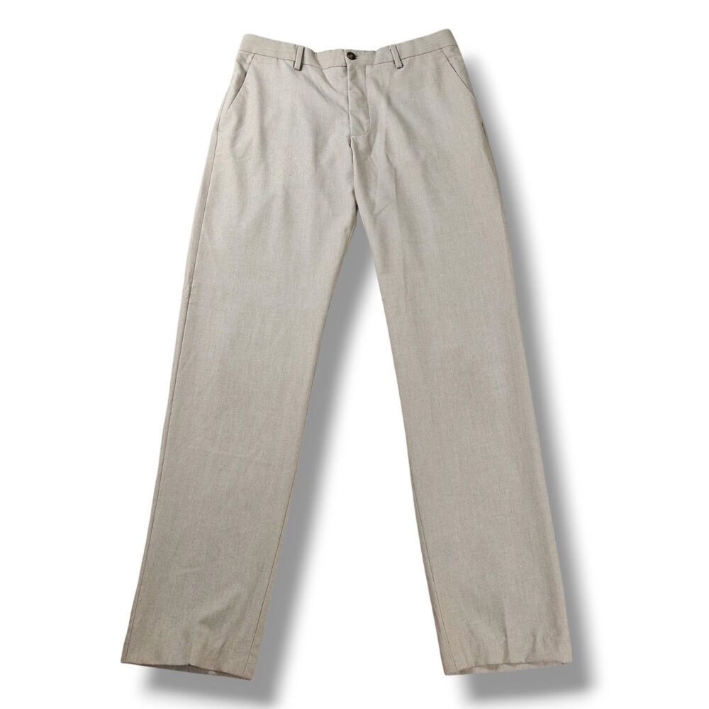 Zara Dress Pants Men's 31x31 Beige Straight Leg Suit Trousers
